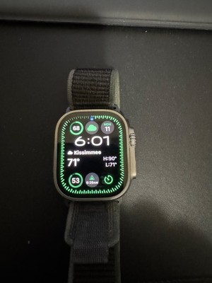 Apple Watch Ultra 2 49mm Titanium Case with Trail Loop - Blue/Black, M/L (GPS +