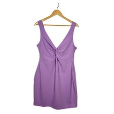 Lulus Must Be a Twist of Fate Mini Dress NWT XL Lavender Bodycon Twist Front Hot