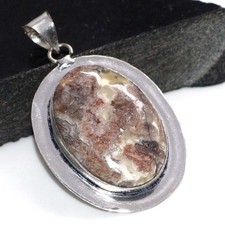 925 Silver Plated Classic Mexican Laguna Lace Pendant Gemstone 2.2" GW