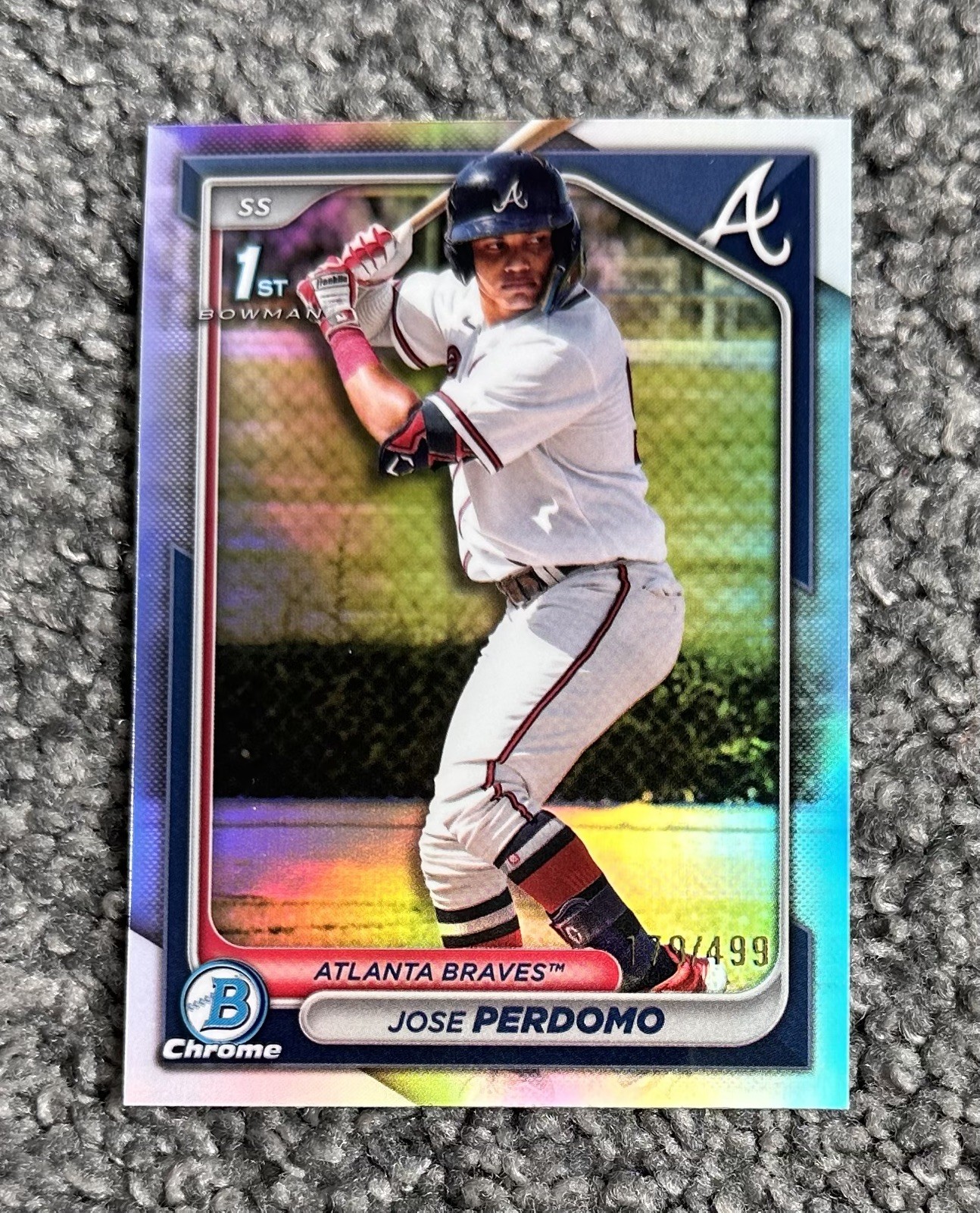 2024 Bowman Chrome Jose Perdomo 1st Chrome Refractor 179/499 #BCP-220 Braves
