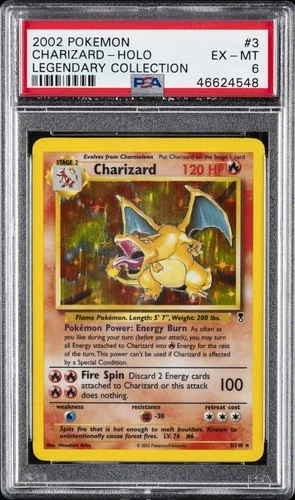 2002 POKEMON LEGENDARY COLLECTION #3 CHARIZARD-HOLO PSA 6