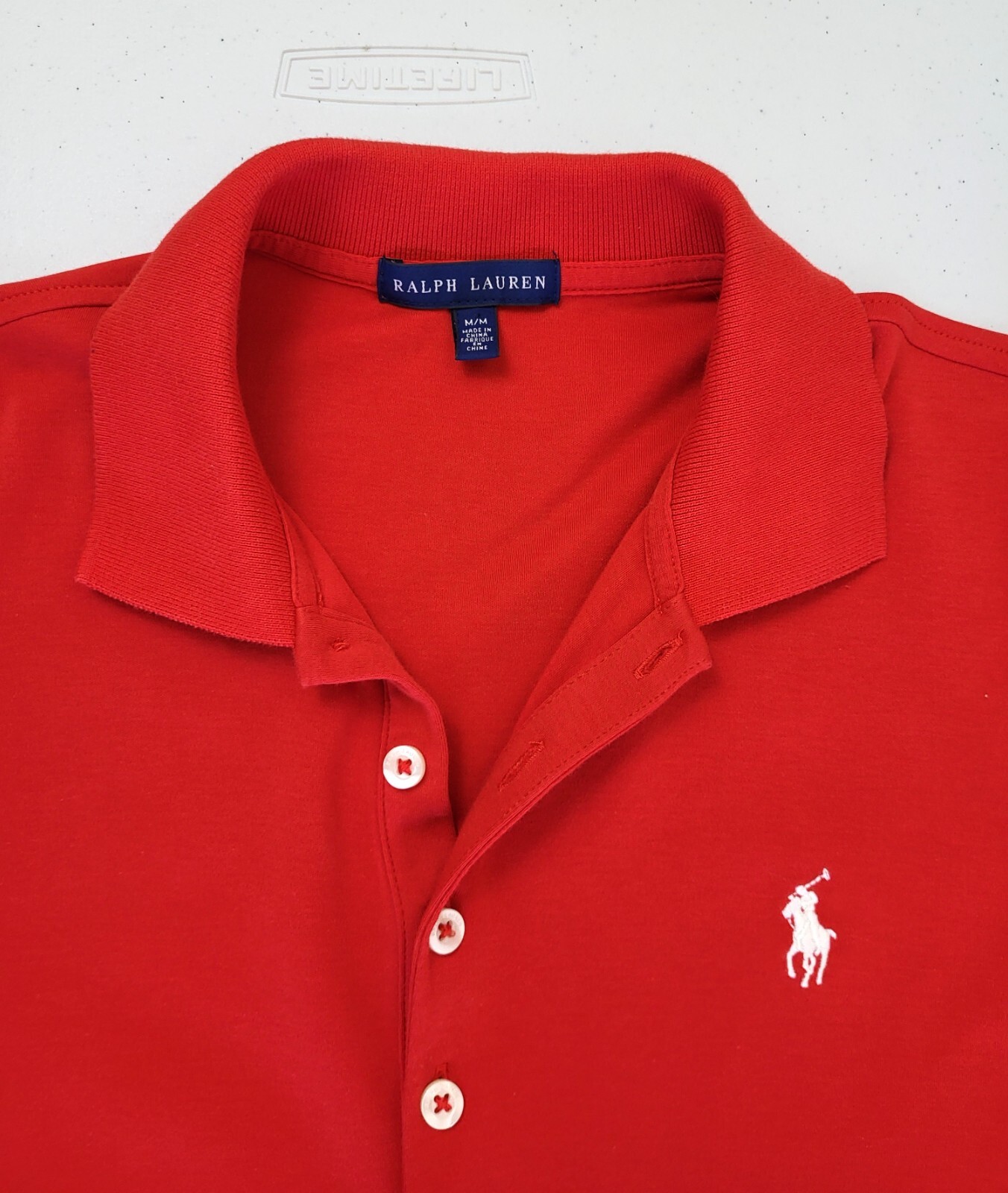 Ralph Lauren Polo Shirt Dress Red Short Medium White Pony Logo Preppy Old Money thumbnail 5