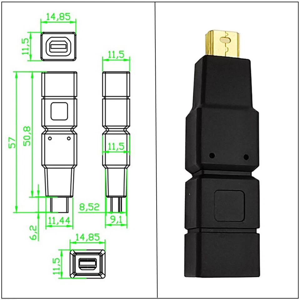 Mini DisplayPort DP Male to Mini DP Display Port Female Extension Adapter Conver - Image 2 of 4