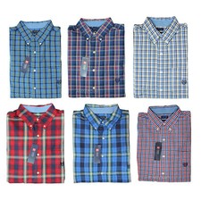 NWT CHAPS by Ralph Lauren Plaid Checks Easy Care Long Sleeve Men's Shirt M-XXL