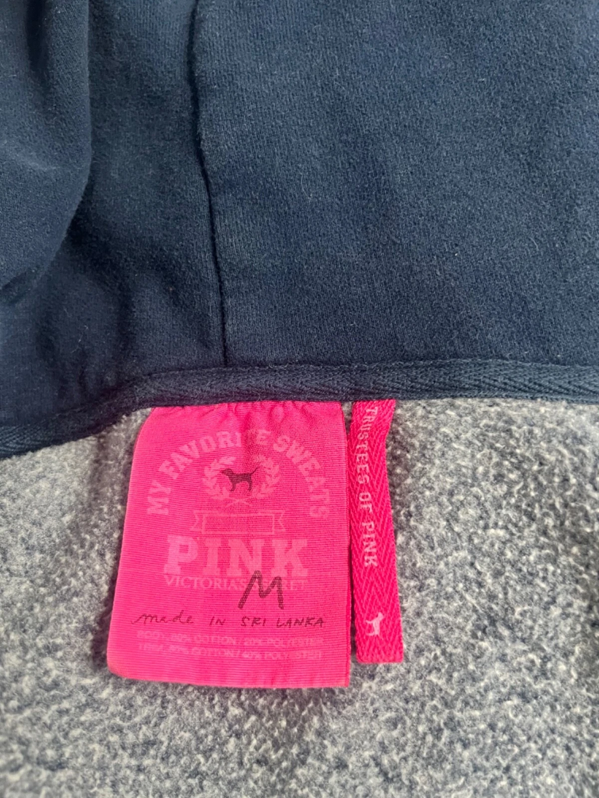 UNDERCOVER Felpa con cappuccio rosa Victoria Secret live donna cerniera intera road trip taglia M