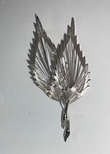 MARCEL BOUCHER SIGNED SILVER TONE WIRED DOUBLE LEAF BROOCH Vintage jewelry