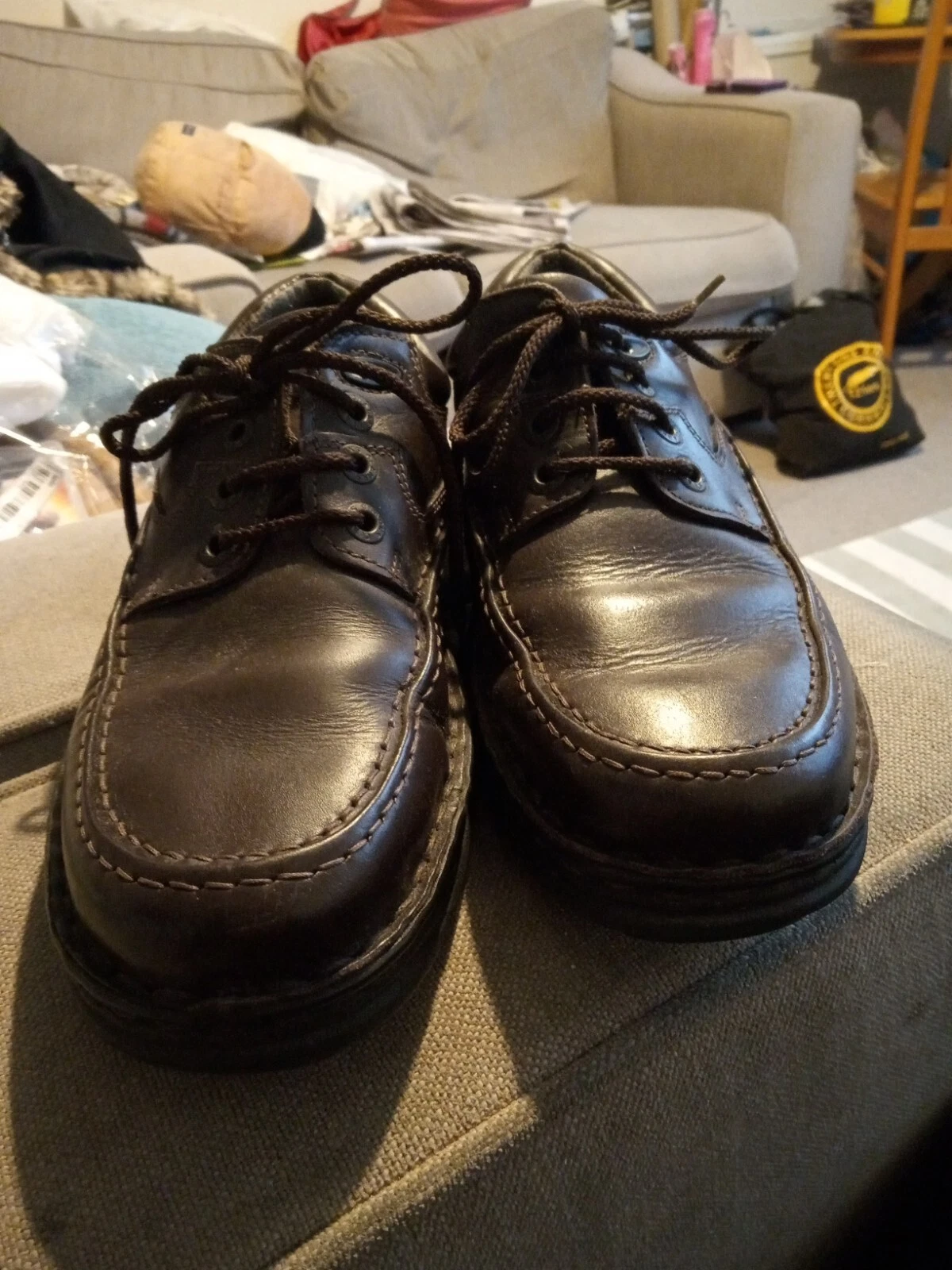 Mocassini da uomo marroni in pelle. Lacciati taglia 7 Clarks