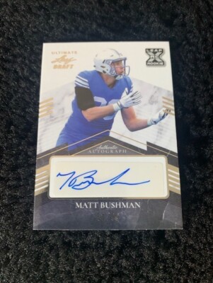 Matt Bushman 2021 Leaf Ultimate Draft Silver Rookie Auto /99 SP RC