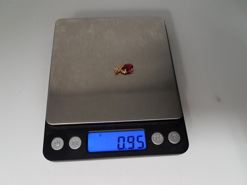 10K Yellow Gold Ruby Pendant eBay