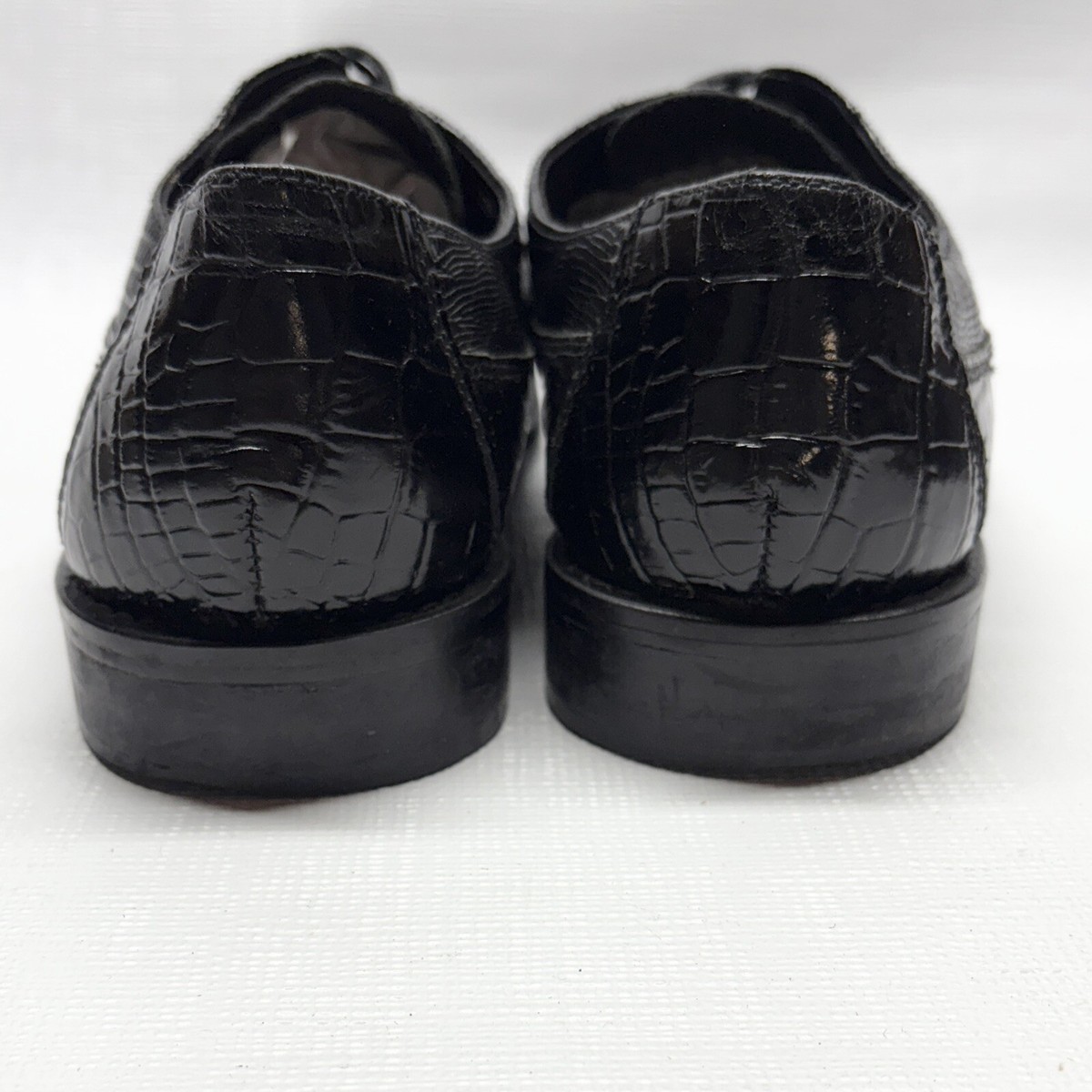 Stacy Adams Snake Skin Leather Square Toe Lace-Up Black  display picture 1