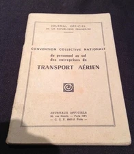 1960's AVIATION EPHEMERA DOCUMENT AEROPLANE AIRCRAFT FRENCH TRANSPORT AERIEN