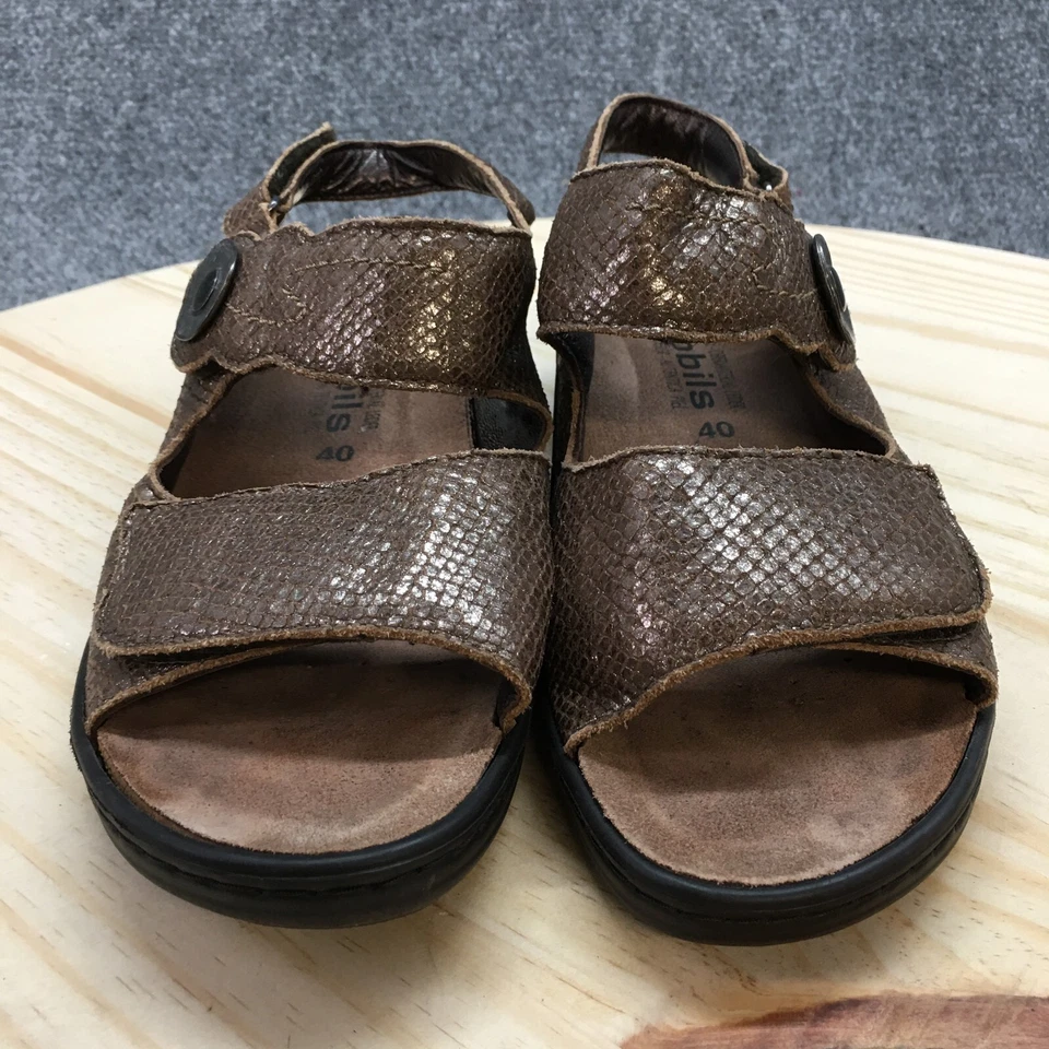 Sandalias Mephisto Mobils para mujer 40 Jissy punta abierta cuña cuero marrón Foto 4 de 4