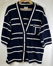 United Colors Of Benetton Striped V-Neck Button Cardigan Class UC Coll Size XL