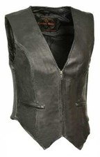 Leather King Women's Zipper Front Vest W/ Side Stretch Sh1288