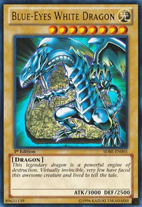 Blue-Eyes White Dragon - SDBE-EN001 - Ultra Rare - 1st Edition x1 - Lightly Play
