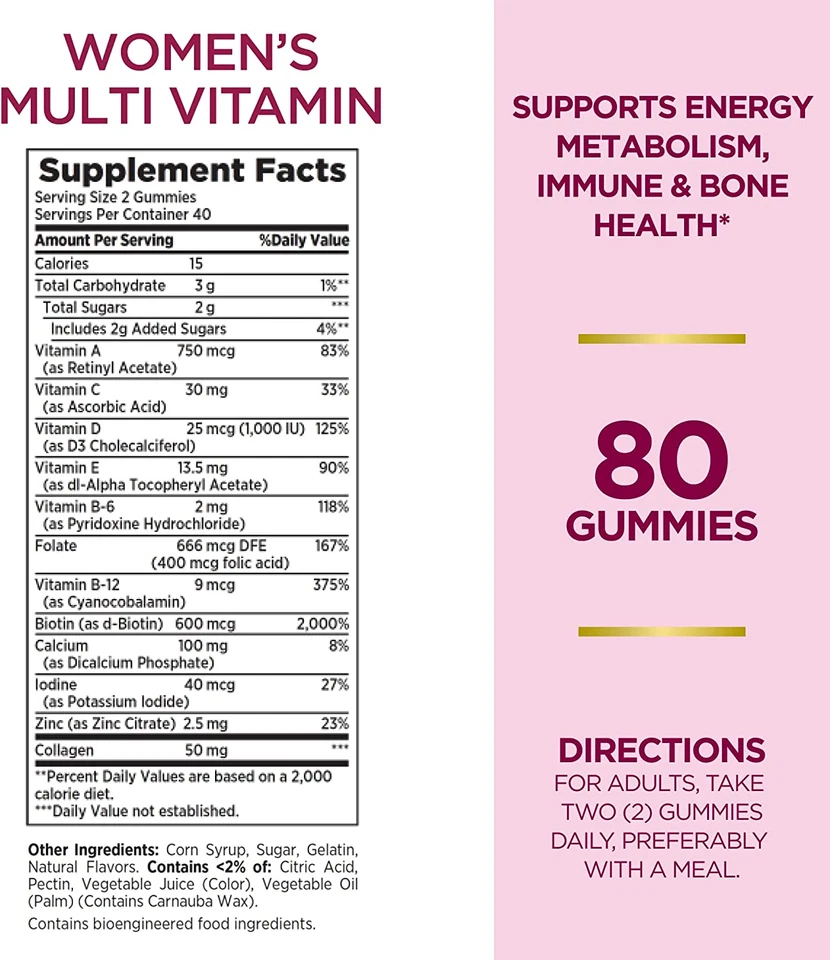 Gomitas multivitamínicas para mujer Nature's Bounty Optimal Solutions, 80 unidades Foto 3 de 4