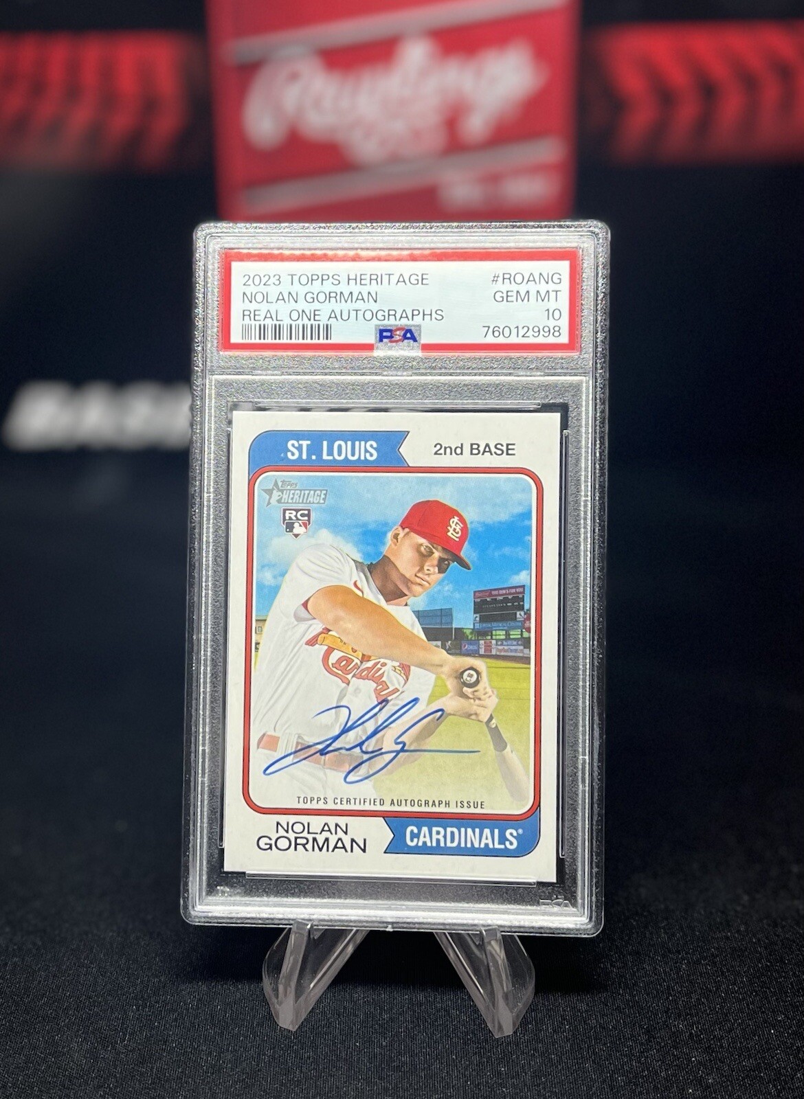 2023 Topps Heritage Nolan Gorman Real One Rookie Auto PSA 10 #ROA-NG RC