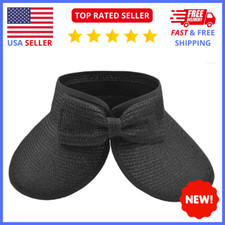 Women  s Wide Brim UV Sun Hat Foldable Black Summer Beach Sun Protection