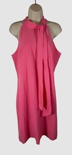 Vince Camuto Women's Pink Bow-Neck Halter Shift Dress Size 10
