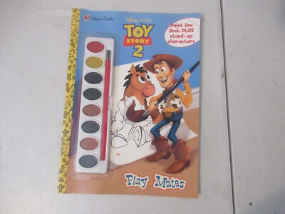 Toys Story 2 Paint book with paints brush & stand Up characters NEW UNUSED