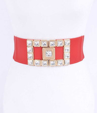 BNWT Plus Size Stone Buckle Fashion Elastic Stretch Belt