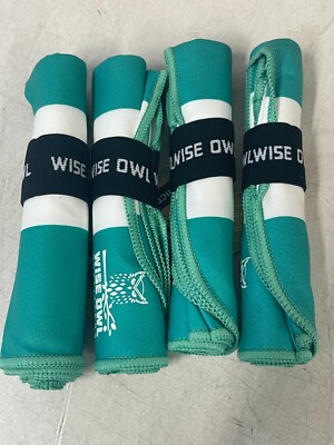 LOT OF 4 Wise Owl Outfitters Microfiber Camping/ Yoga/ Gym Towel 2' x 1'