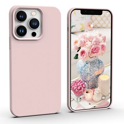 IceSword iPhone 13 Pro Max Case Sand Pink (2021), Liquid Silicone Slim Protec...