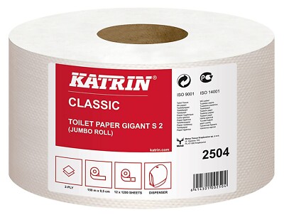 Katrin 2504 Classic Gigant S2 Toilettenpapier, 2-lagig (12-er Pack)