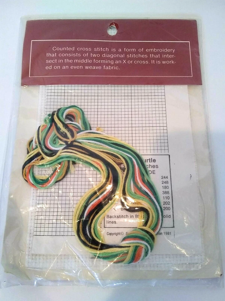 Vintage 1981 Lily Counted Cross Stitch Turtle Design Kit by Sandy Schenck Cute - Image 2 of 4