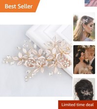 Romantic Light Rose Gold Bridal Hair Clip - Handmade Floral Design for Weddings