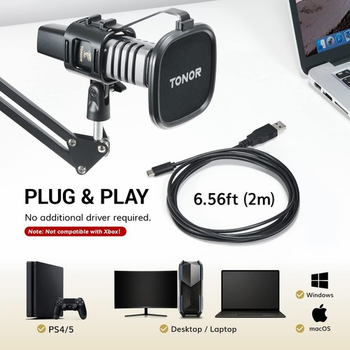 TONOR Kit microfono USB set microfono a condensatore cardioide per PC per rec... - Photo 2/9