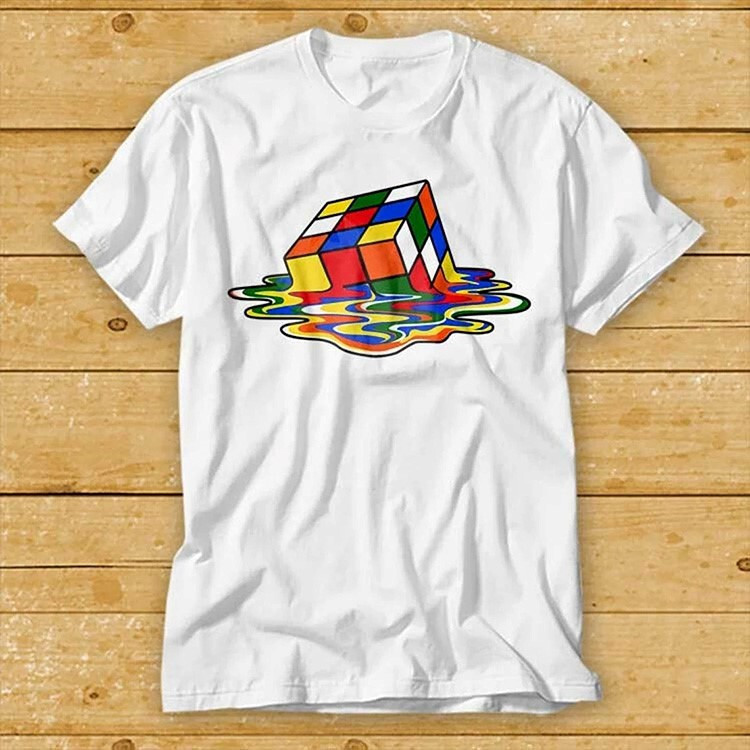 Melted Rubix Cube T Shirt Sheldon Cooper Funny Best Gift Popular