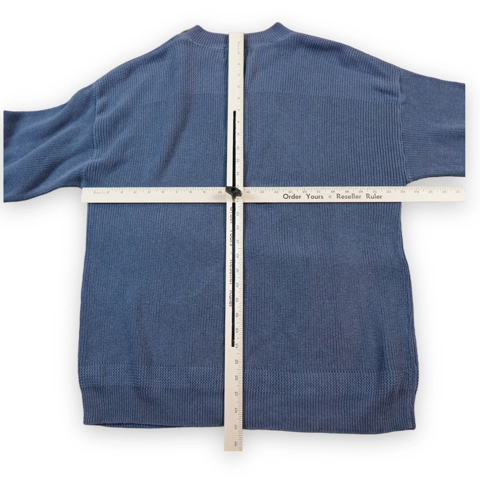 Eastern Mountain Sports Men Sweater Large Blue Henley Collar Pullover Worn Color - Image 4 of 4