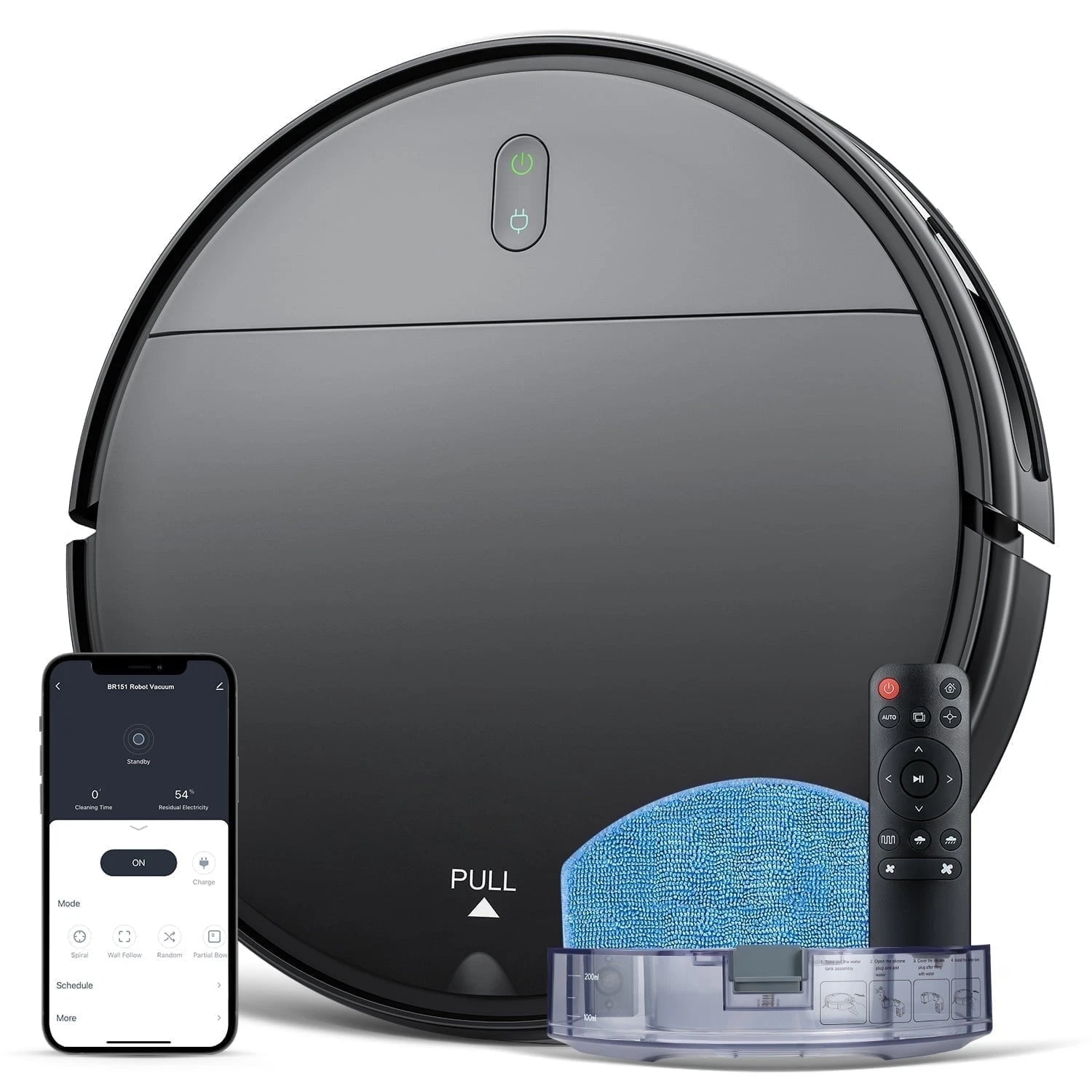ONSON Robot Vacuum Cleaner BR151, 3500Pa Suction, 2 in 1 Mop Combo, Wi-Fi and