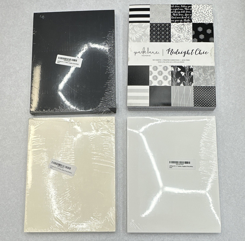 4-pack lot: Park Lane Paperie Midnight Chic Printed Cardstock Pad 8.5" x 11"