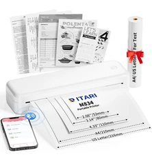 Itari Upgraded Portable Printer, Bluetooth Thermal Printer, Wireless Inkless ...