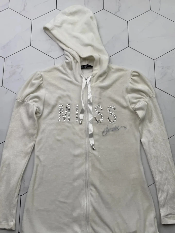 Miss Blumarine Vintage Velour Hooded Dress Women’s Size S - Image 2 of 4