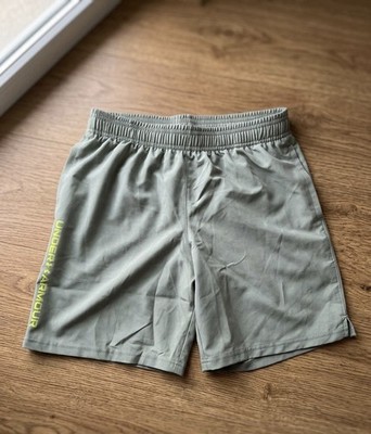 Under Armour Sportshorts Jugendliche YL grün/gelb Logo, Bindeband