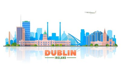 3 x Dublin Irland Aufkleber Set 8x5cm Flagge Carsticker Vinylaufkleber