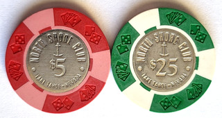 $5 & $25 North Shore Club "Lot of 2" LAKE TAHOE NEVADA Casino Chips