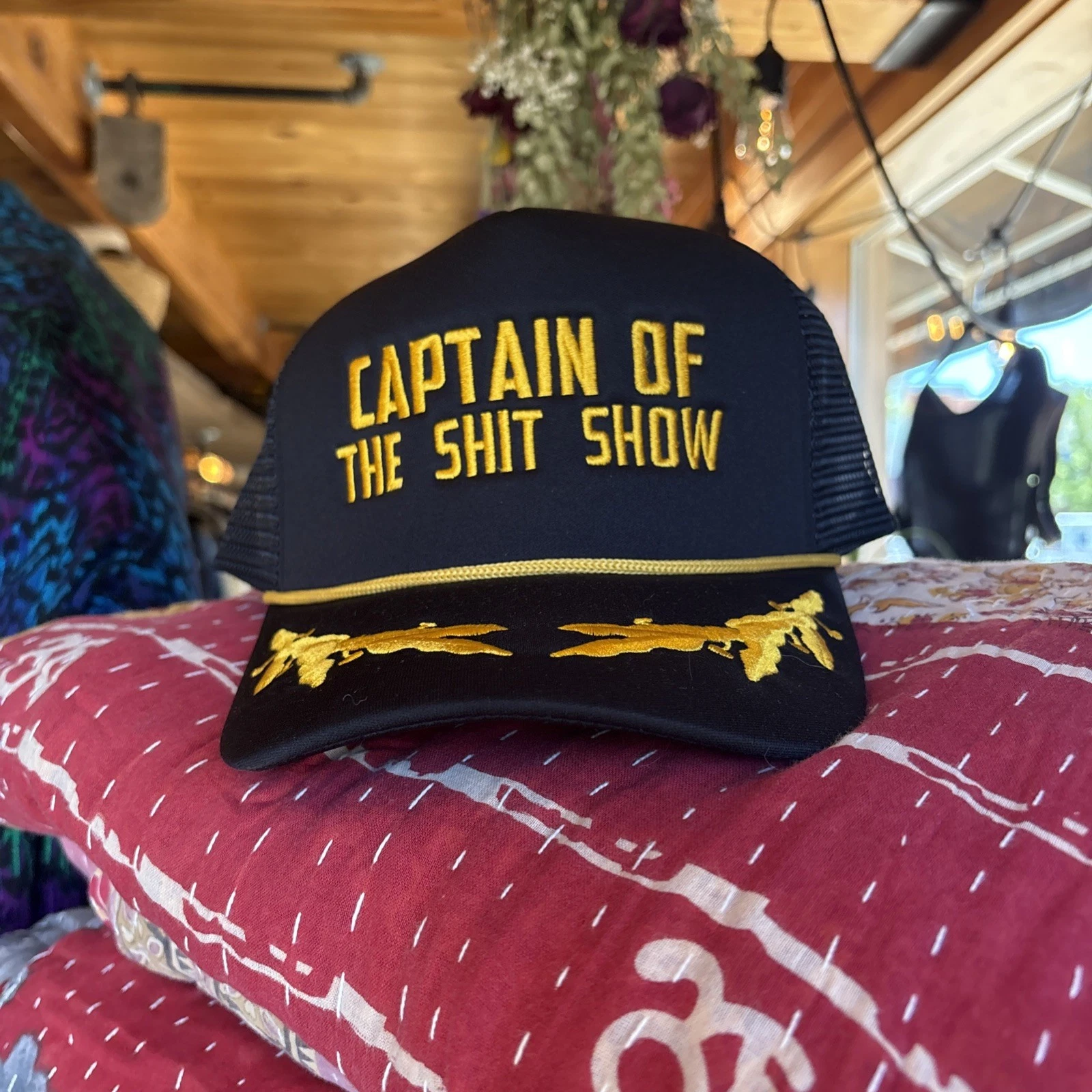 CAPTAIN of the Sh'&* SHOW HAT BLACK/ YELLOW