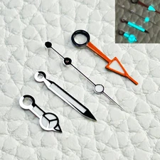 Silver/Orange "Merc" Style 24 Hour Hands Fits NH34 4R34 Blue Lume US Mod Parts