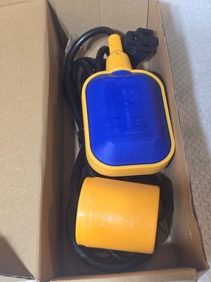 Universal Tethered Float Switch 15A 10ft Cord Piggyback Plug Pump Counterweight