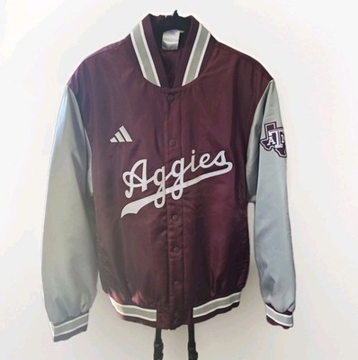 NCAA Texas A & M Aggies Maroon Satin Bomber Jacket Men s Medium