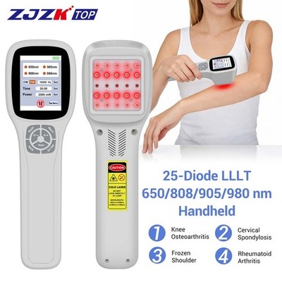 2500mW Red Light Cold Laser Therapy 25Diodes 10 Presets 10 DIY for Tissue Repair