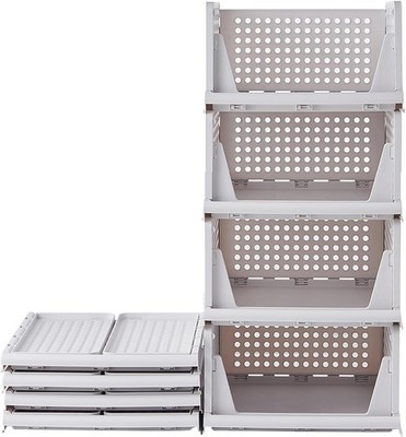 4 Stück Kleiderschrank Organizer Schubladenbox Stapelbare Schrank Organizer DHL