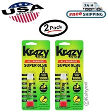Krazy Glue Instant strong Glue crazy fast Tube All Purpose 0.07oz. Tube 2 Pack