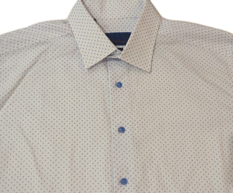 DAVID DONAHAUE Men's dress Shirt 18-36/7 100% cotton