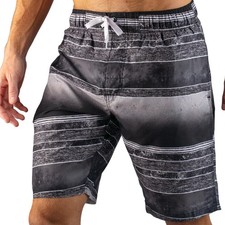 Kanu Surf Mens, Barracuda Swim Trunks Mileage Black, Medium