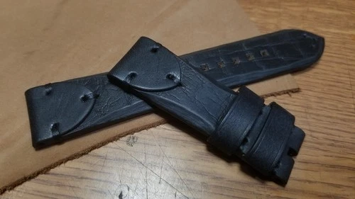 22mm for U-boat, handmade watch strap  oil waxed leather , Dalipicrafts